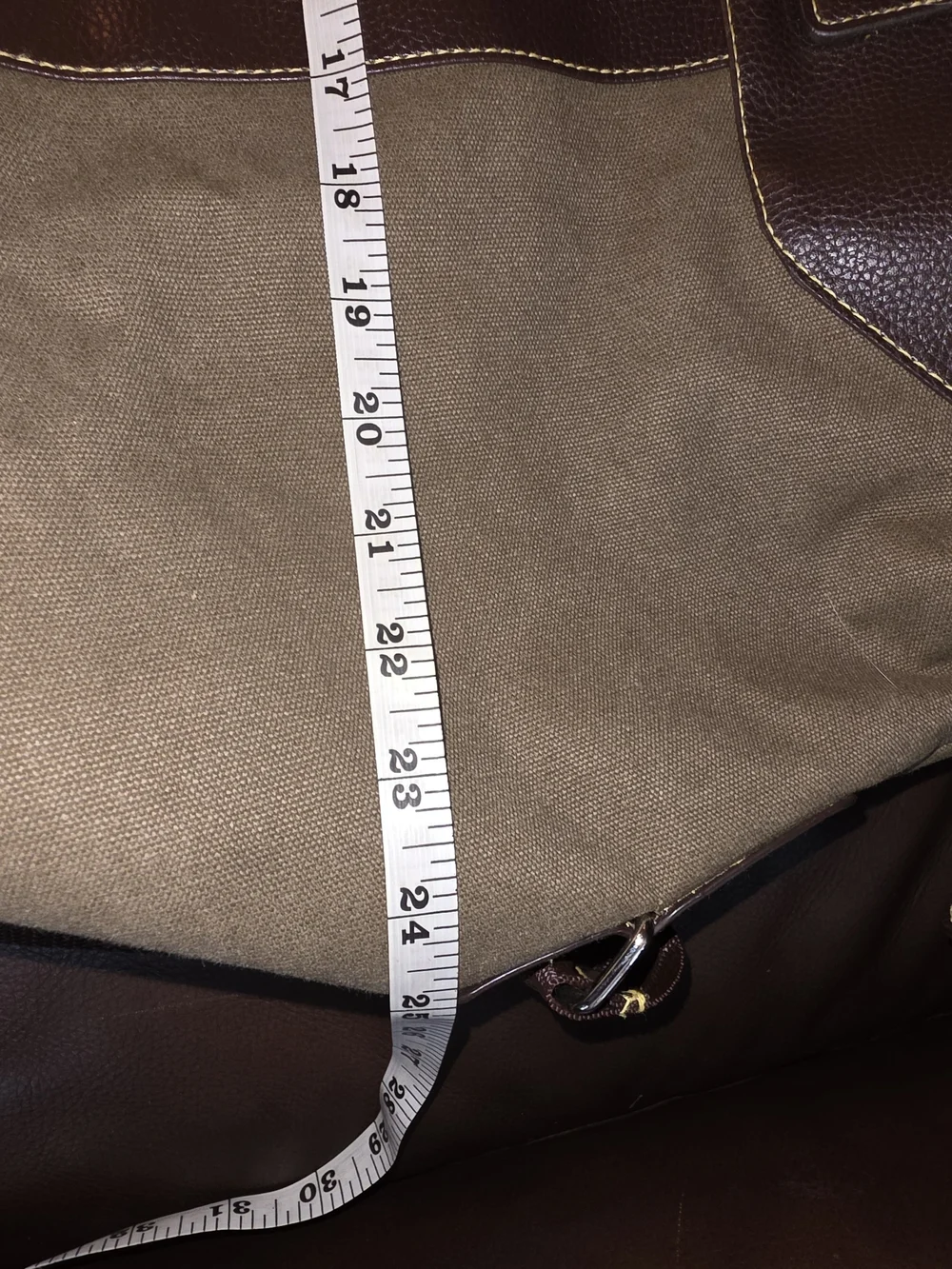 Nautica Men’s Brown Canvas & Leather Tote Bag